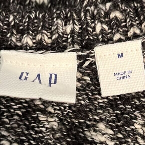 Gap Black White Round Neck Hi Low Sweater Size M - Picture 8 of 9